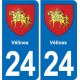 24 Coursac blason autocollant plaque stickers département