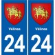 24 Coursac blason autocollant plaque stickers département