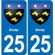 25 Bavans blason autocollant plaque stickers