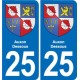 25 Bavans blason autocollant plaque stickers