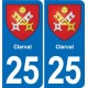 25 Bavans blason autocollant plaque stickers