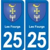 25 Bavans blason autocollant plaque stickers