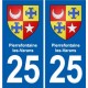 25 Bavans blason autocollant plaque stickers
