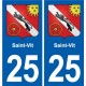 25 Saint-Vit escudo de armas de la etiqueta engomada de la placa de pegatinas