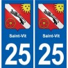 25 Saint-Vit stemma adesivo piastra di adesivi