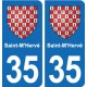 35 Janzé blason autocollant plaque stickers ville