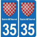 35 Janzé blason autocollant plaque stickers ville