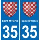 35 Janzé blason autocollant plaque stickers ville