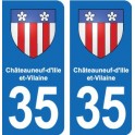 35 Janzé blason autocollant plaque stickers ville