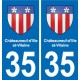 35 Janzé blason autocollant plaque stickers ville