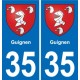 35 Janzé blason autocollant plaque stickers ville