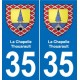 35 Janzé blason autocollant plaque stickers ville