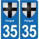 35 Janzé blason autocollant plaque stickers ville