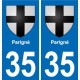 35 Janzé blason autocollant plaque stickers ville