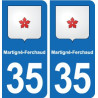 35 Janzé blason autocollant plaque stickers ville