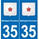 35 Janzé blason autocollant plaque stickers ville
