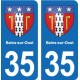 35 Janzé blason autocollant plaque stickers ville