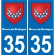 35 Janzé blason autocollant plaque stickers ville