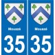 35 Janzé blason autocollant plaque stickers ville