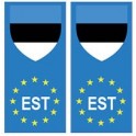 Estonie europe drapeau Autocollant