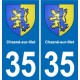 35 Janzé blason autocollant plaque stickers ville