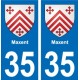 35 Janzé blason autocollant plaque stickers ville