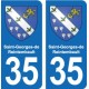35 Janzé blason autocollant plaque stickers ville