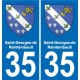 35 Janzé blason autocollant plaque stickers ville