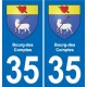 35 Janzé blason autocollant plaque stickers ville