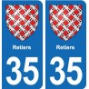 35 Janzé blason autocollant plaque stickers ville
