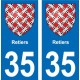 35 Janzé blason autocollant plaque stickers ville