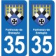 35 Janzé blason autocollant plaque stickers ville