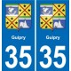 35 Janzé blason autocollant plaque stickers ville