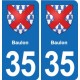 35 Janzé blason autocollant plaque stickers ville