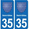 35 Janzé blason autocollant plaque stickers ville