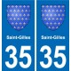 35 Saint-Gilles blason autocollant plaque stickers ville