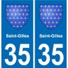 35 Saint-Gilles stemma adesivo piastra adesivi città