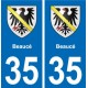 35 Janzé blason autocollant plaque stickers ville