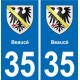 35 Janzé blason autocollant plaque stickers ville
