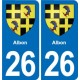 26 Dieulefit blason autocollant plaque stickers ville