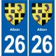 26 Dieulefit blason autocollant plaque stickers ville