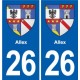 26 Allex escudo de armas de la etiqueta engomada de la placa de pegatinas de la ciudad