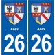 26 Dieulefit blason autocollant plaque stickers ville