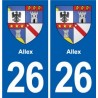 26 Allex escudo de armas de la etiqueta engomada de la placa de pegatinas de la ciudad