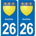 26 Dieulefit blason autocollant plaque stickers ville