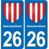 26 Dieulefit blason autocollant plaque stickers ville