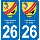 26 Dieulefit blason autocollant plaque stickers ville