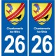 26 Dieulefit blason autocollant plaque stickers ville