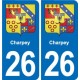 26 Dieulefit blason autocollant plaque stickers ville