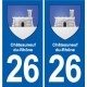 26 Dieulefit blason autocollant plaque stickers ville
